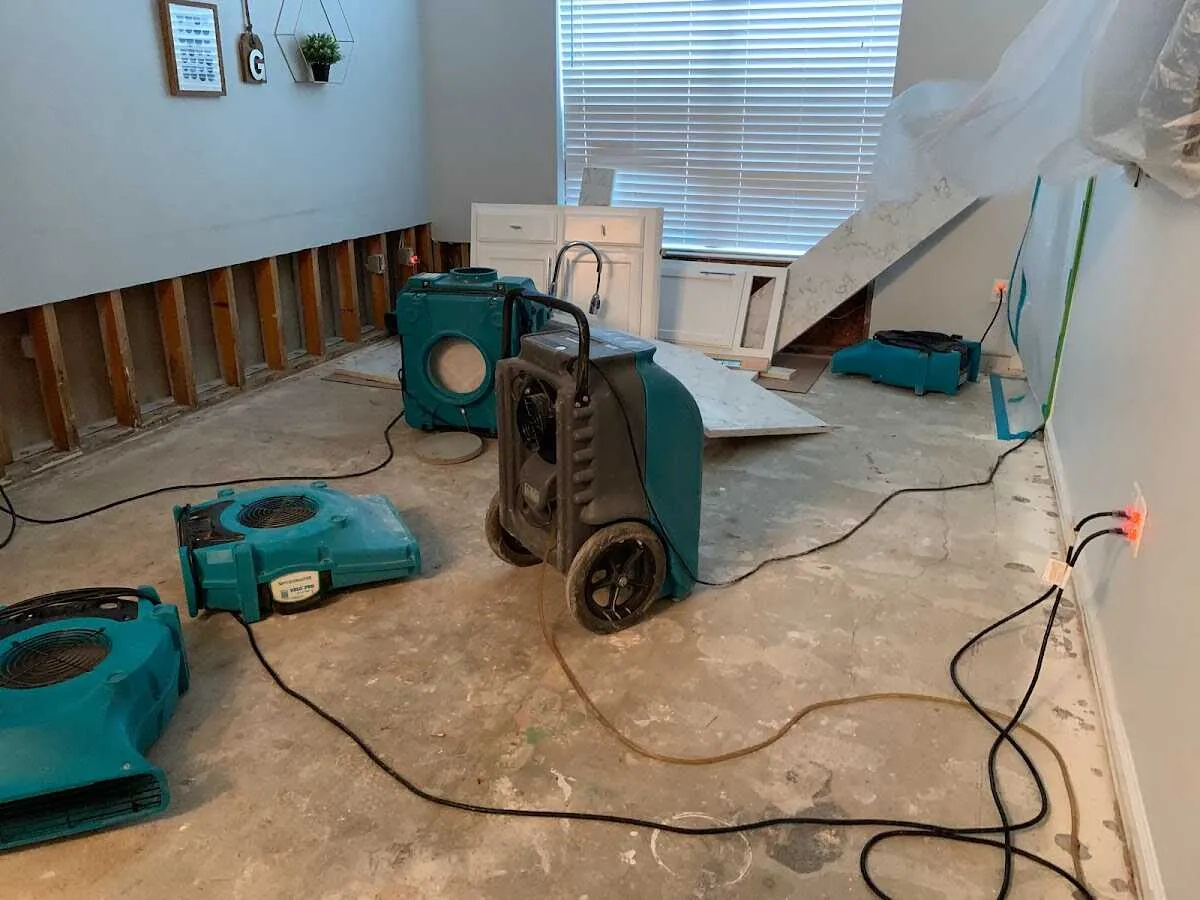 Dehumidifier in flood-cut room for Water Extraction & Removal in East Haddam